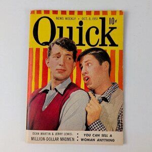 Vintage 1951 Quick Magazine w/ Martin & Lewis